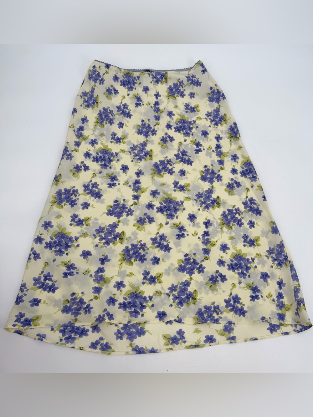 Juno Skirt Womens S Yellow Purple Floral Midi Pull On Lightweight Y2K Style READ